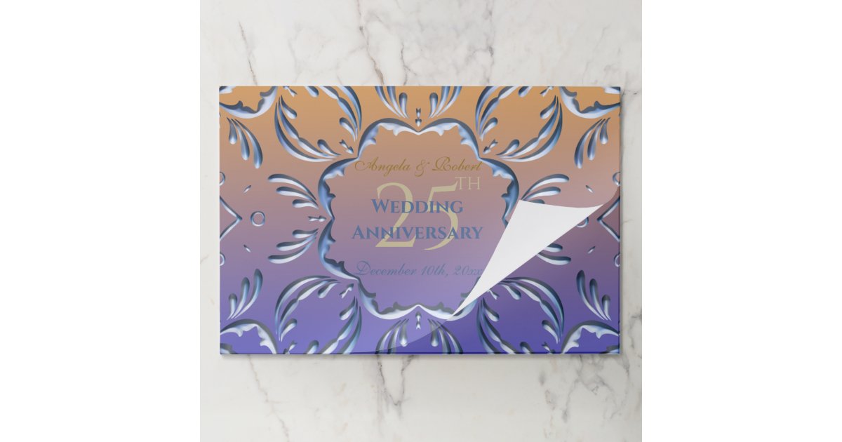 Elegant Fancy 25th Wedding Anniversary Placemat Zazzle