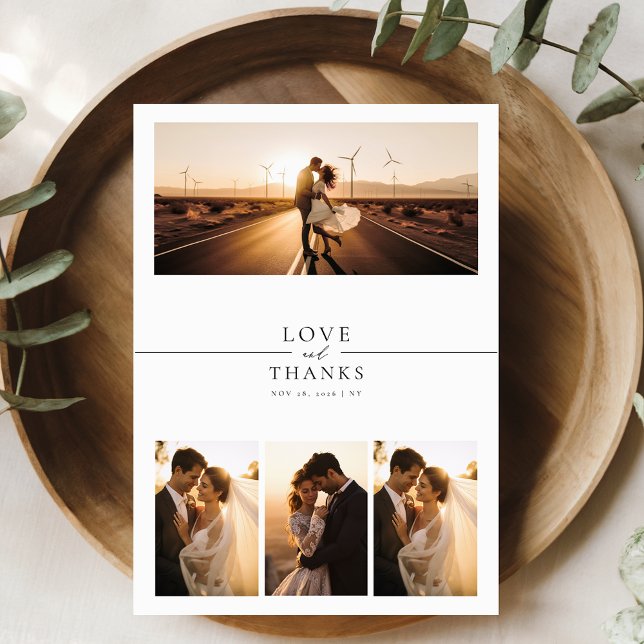 Elegant Fancy 8 Photo Wedding Thank You Card (Creator Uploaded)