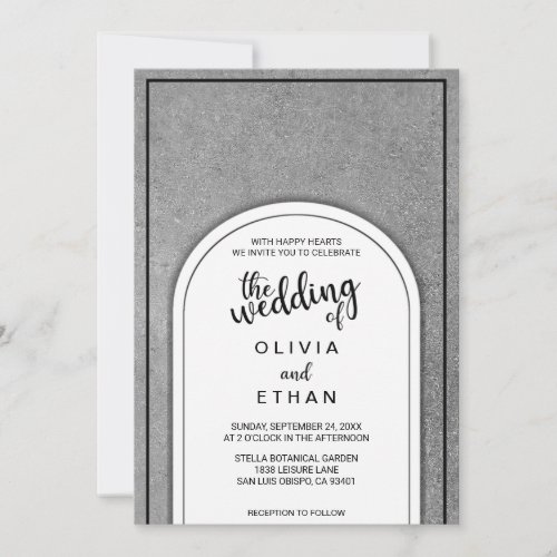 Elegant fancy black and white Wedding Invitation