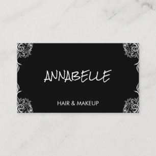 Elegant Fancy Corners Black Gray Professional Business Card