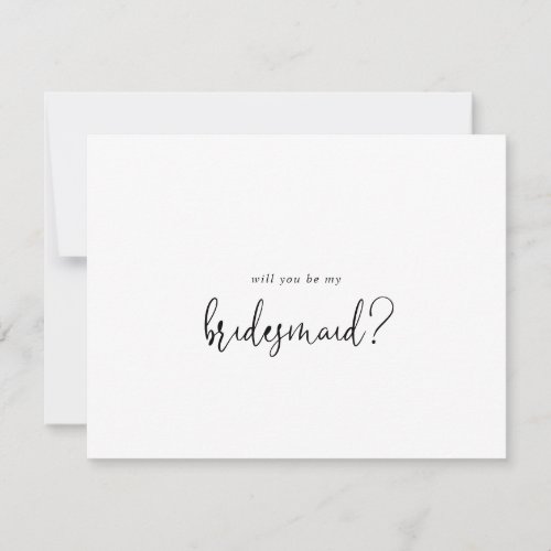 Elegant Fancy Script Bridesmaid Proposal Note Card