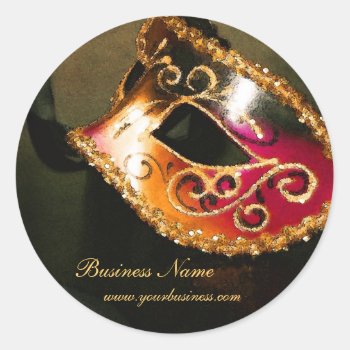 Elegant Fantasy Masqurade Mask Business Sticker by TheInspiredEdge at Zazzle