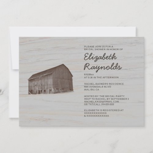 Elegant Farm Bridal Shower Invitations
