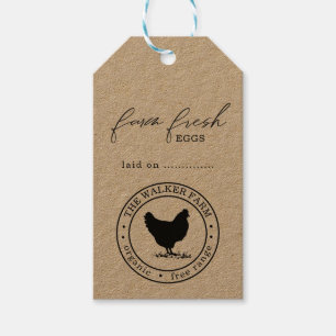 Elegant Farm Fresh Egg Carton Tag
