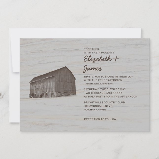 Elegant Farm Wedding Invitations (Front)