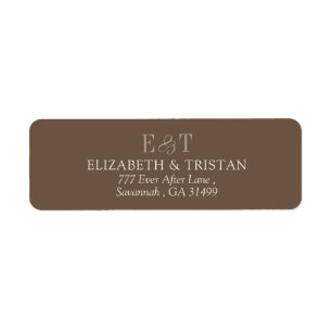 Elegant Farmhouse Brown Minimalist Wedding Label