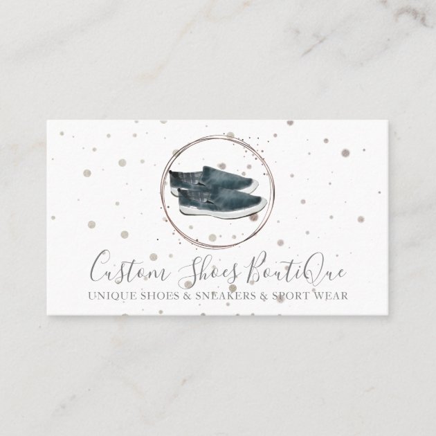 Elegant Fashion Boutique Canvas Shoes Jean Sneaker Business Card
