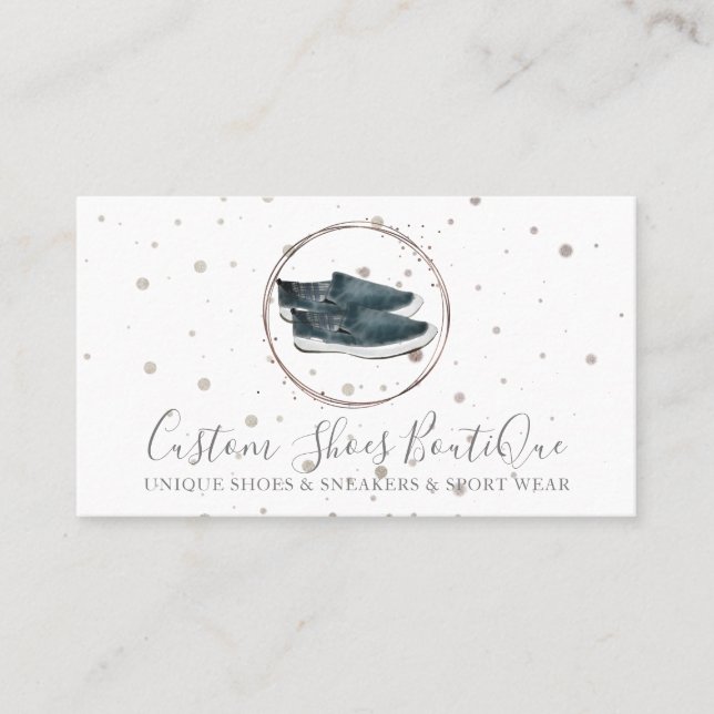 Elegant Fashion Boutique Canvas Shoes Jean Sneaker Business Card (Front)