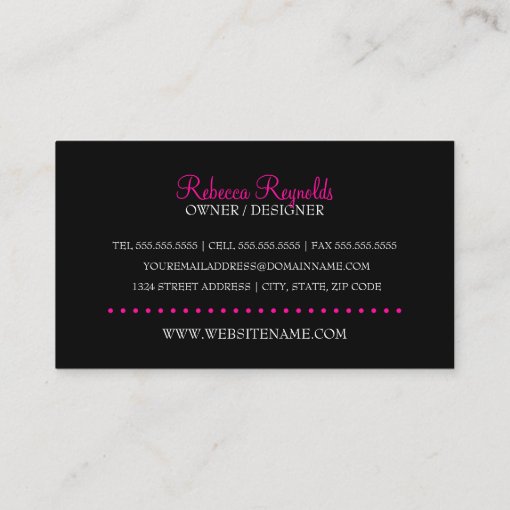 Elegant Fashion Designer Business Card | Zazzle