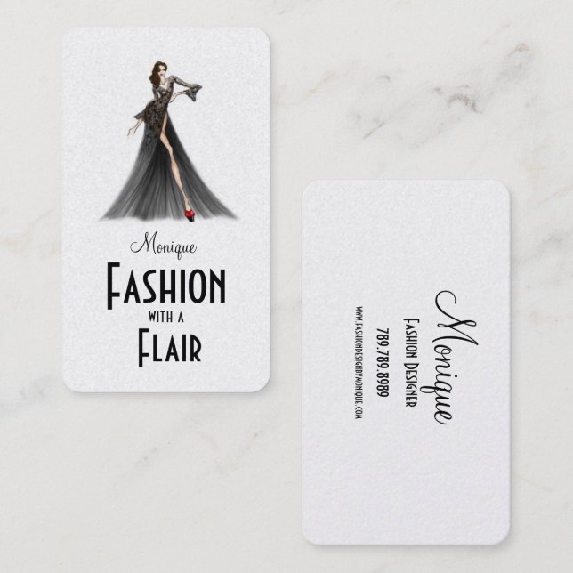 Elegant Fashion Designer - Business Cards (Front/Back)