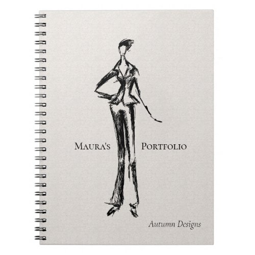 Elegant Fashion Designer Portfolio Sketch Notebook