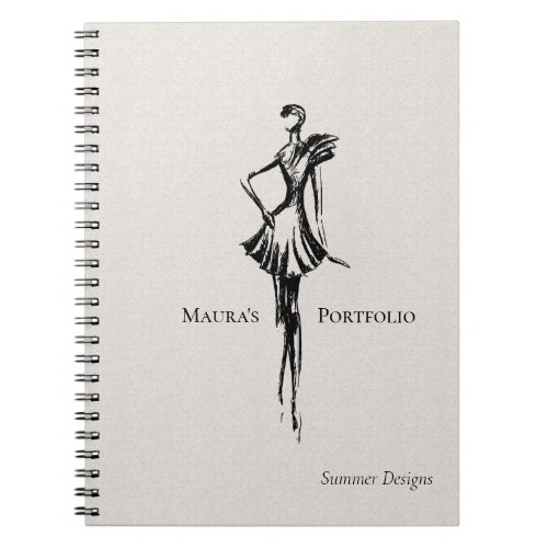 Elegant Fashion Designer Portfolio  Summer Sketch Notebook