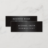 Elegant Fashion Designer Professional Modern Black Mini Business Card (Front/Back)