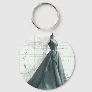 Elegant Fashion Keychain – Perfume & Gown