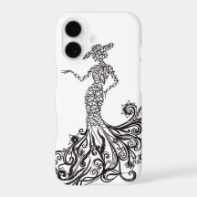 Elegant Fashion Lady Silhouette Line Art iPhone Ca