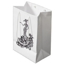 Elegant Fashion Lady Silhouette Line Art Paper Gif