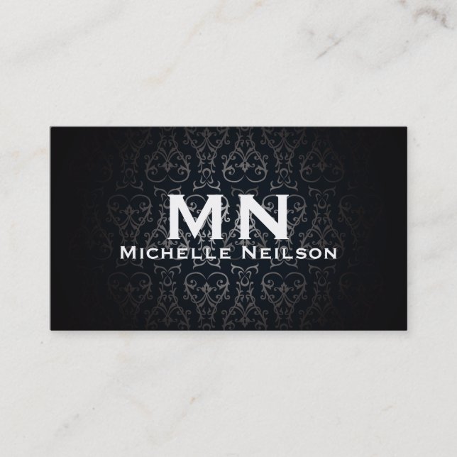 Elegant Fashion | Monogram Business Card (Front)