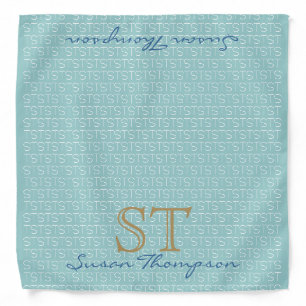 elegant fashion monogram name & initials bandana