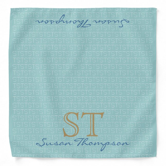 elegant fashion monogram name & initials bandana (Front)
