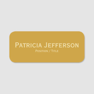 Elegant Fashion Mustard Yellow Professional Name Tag