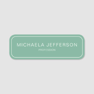 Elegant Fashionable Mint Green Modern Name Tag