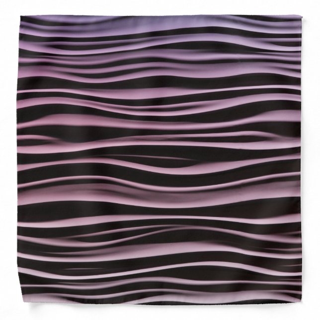 Elegant & Fashionable Purple & Black Wave Pattern Bandana (Front)
