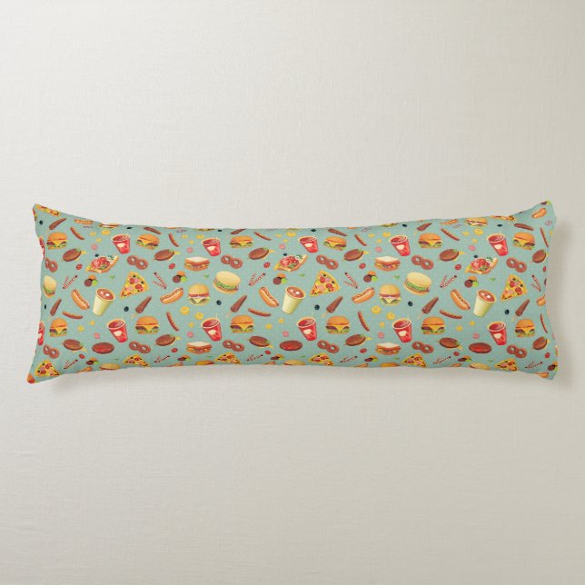 Elegant Fast Food Pattern Body Pillow (Front)