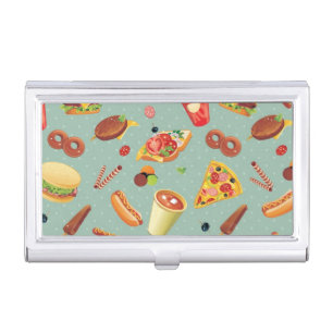 Elegant Fast Food Pattern Business Card Case