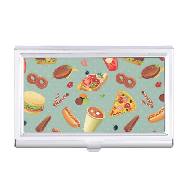 Elegant Fast Food Pattern Business Card Case (Front)