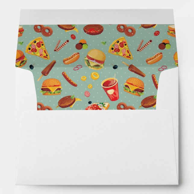Elegant Fast Food Pattern Envelope (Back (Bottom))