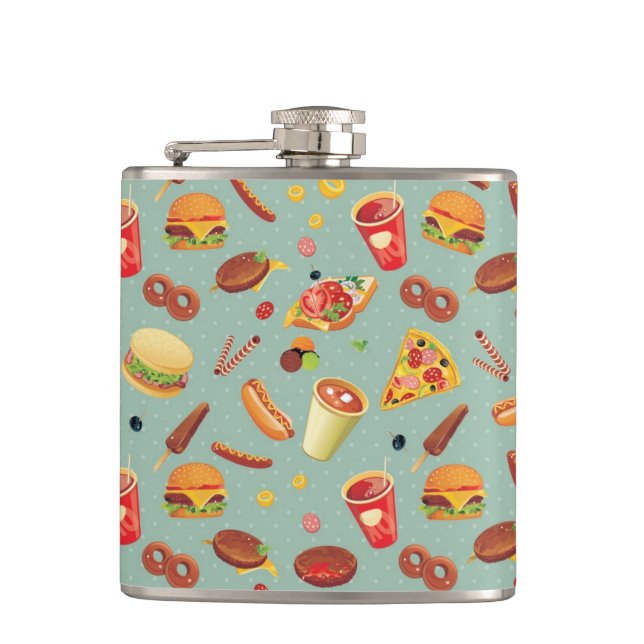 Elegant Fast Food Pattern Flask (Front)