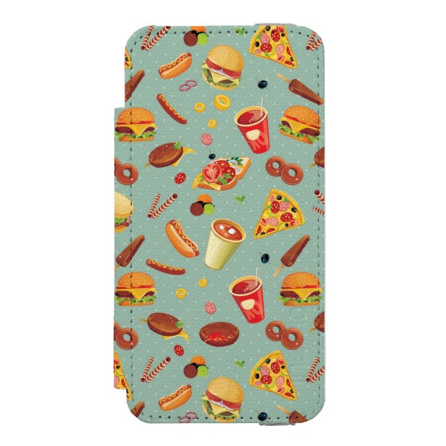 Elegant Fast Food Pattern Incipio iPhone Wallet Case (Folio Front)