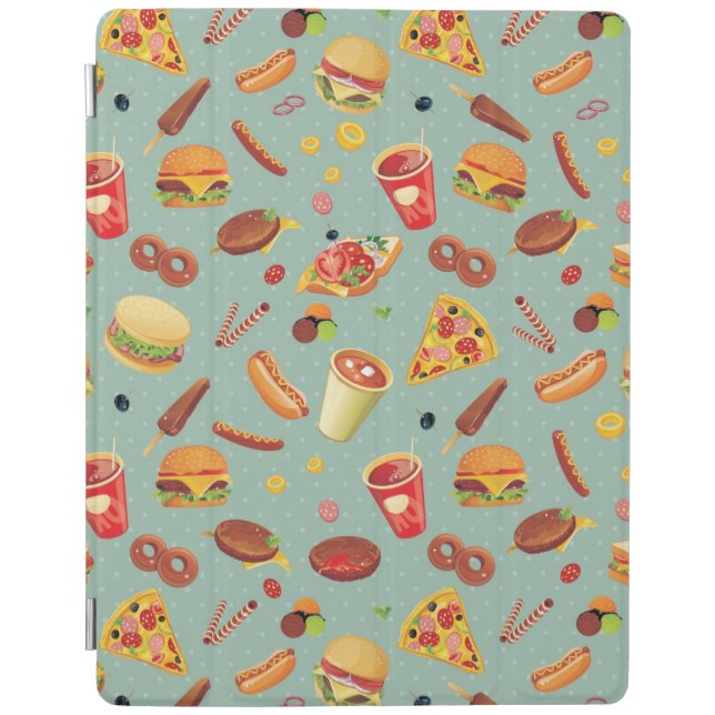 Elegant Fast Food Pattern iPad Smart Cover (Front)