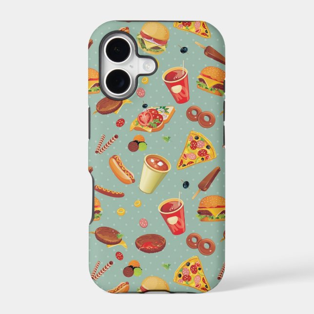 Elegant Fast Food Pattern Iphone Case (Back)