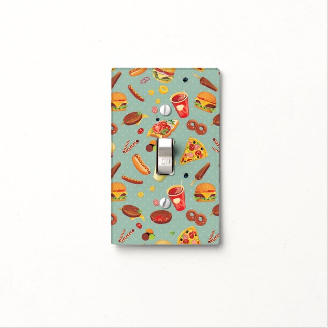 Elegant Fast Food Pattern Light Switch Cover (In Situ)