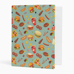 Elegant Fast Food Pattern Mini Binder