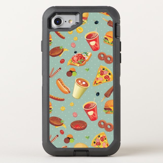 Elegant Fast Food Pattern Otterbox iPhone Case (Back)