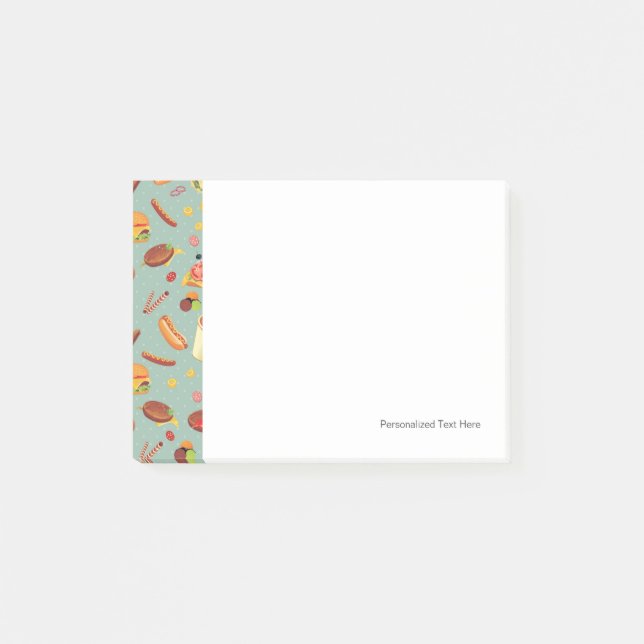 Elegant Fast Food Pattern Post-it Notes (Front)