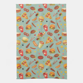 Elegant Fast Food Pattern Towel