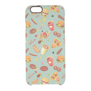 Elegant Fast Food Pattern Clear iPhone 6/6S Case
