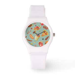Elegant Fast Food Pattern Watch
