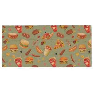 Elegant Fast Food Pattern Wood USB Flash Drive