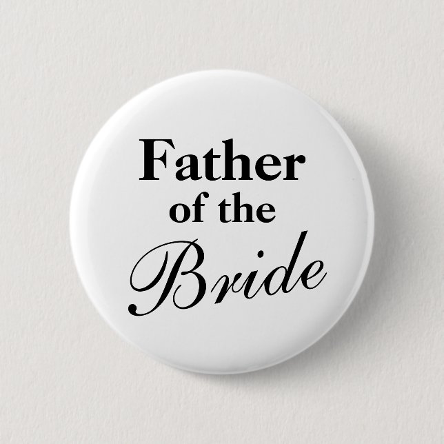 Elegant Father of the bride buttons | White (Front)