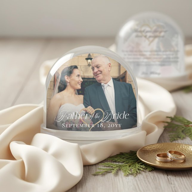 Elegant Father of the Bride Photo Memory Keepsake Snow Globe (Elegant Father of the Bride Photo Memory Keepsake Snow Globe)
