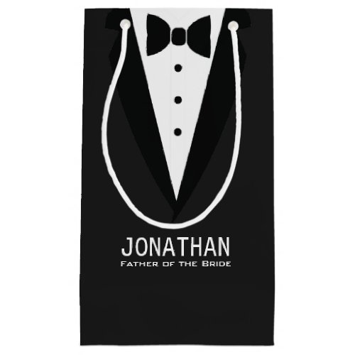 Elegant Father of the Bride Wedding Tuxedo Small Gift Bag