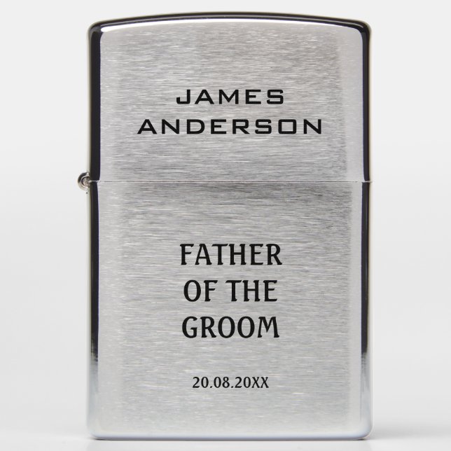Elegant Father Of The Groom Personalized Zippo Lighter (Front)