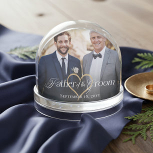 Elegant Father of the Groom Photo Memory Keepsake Snow Globe