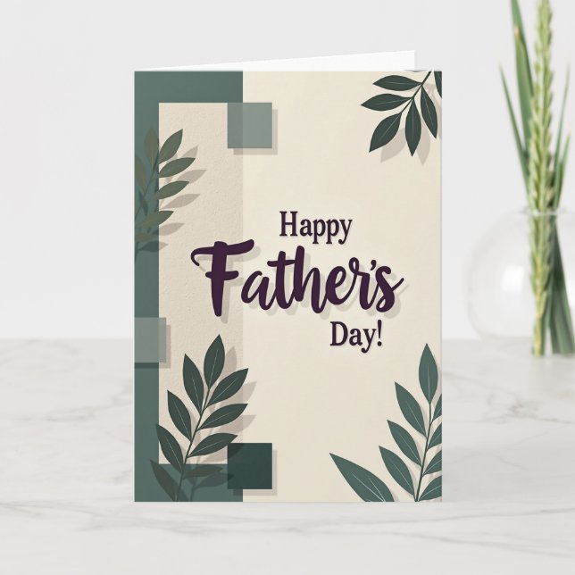 Elegant Fathers Day Branch Card (Front)