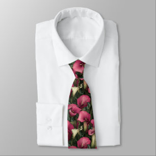 Elegant Fathers Day Calla Lilies Neck Tie