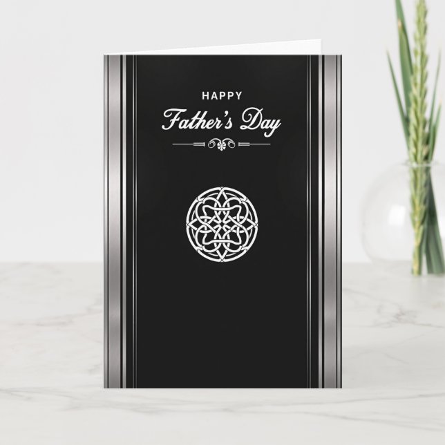 Elegant Fathers Day Knotwork Card (Front)